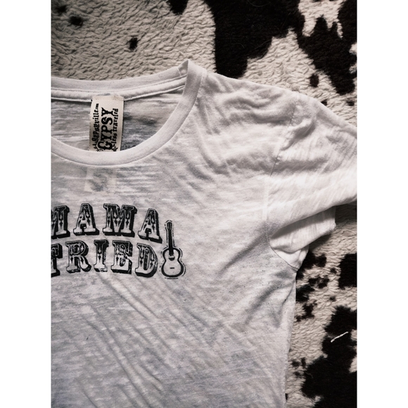 Junk Gypsy Tops - "JUNK GYPSY " WOMEN'S "MAMA TRIED" SLIGHTLY SHEER TOP- WHITE